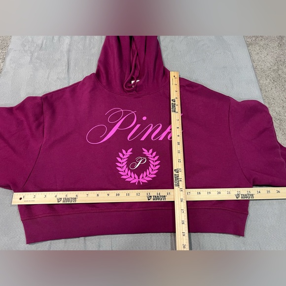PINK Victoria's Secret Pinkish/Purple Cropped Hoodie Sweater - Picture 5 of 5